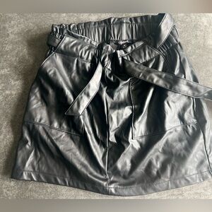 Ci Sono Black Faux Leather Skirt